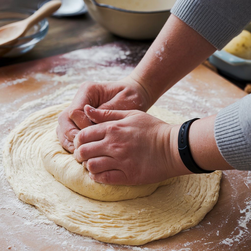 Kneading Potato Bun Dough 