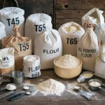 Assortment of Labeled Flour Bags